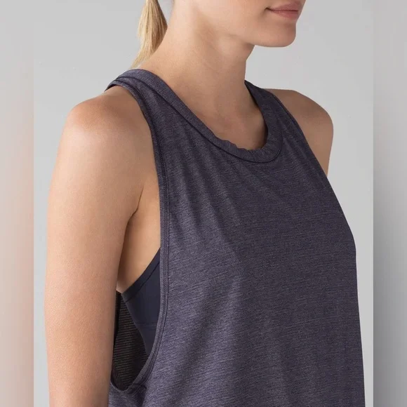 Lululemon Pace Perfect Tank Running Cropped Workout Gym Yoga Fitness Activewear - Picture 3 of 8